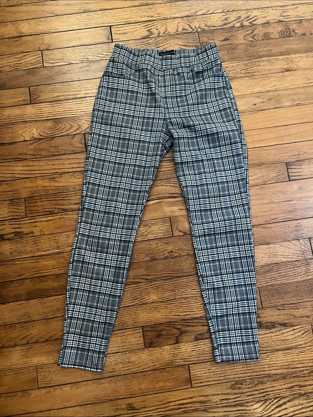 Sanctuary Plaid Stretch Leggings - Gray & Black